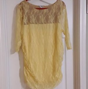 Beautiful lace top with gathered sides